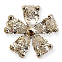 Boucles d'Oreilles Hypoallergéniques Biojoux Pétales de Zircone 1 Paire