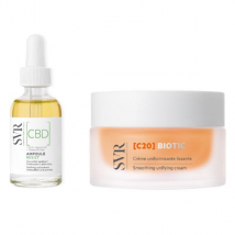 SVR Routine Anti-Âge Apaisante, Essence B3, Ampoule CBD, Collagen Biotic