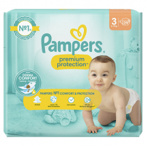 Pampers Premium Protection Taille 3 Couches x29 6kg - 10kg Notre N°1 Pour Le Confort & La Protection