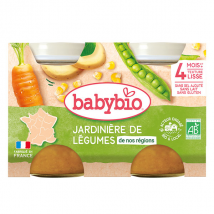 Babybio Légumes Pot Jardinière de Légumes +4m Bio 2 x 130g - Légumes -