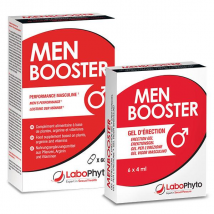 Labophyto Men Booster Aphrodisiaque - cure libido et dosettes gel d'érection - 60 gélules et 6x4ml