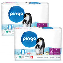 Pingo Fraldas Recém-Nascidas Ecológicas T1 (2-5 kg) 2x27 unidades