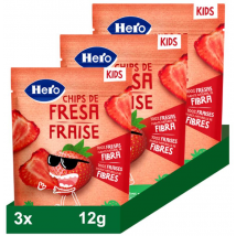 Hero Snack de Chips de Fresa +36m 3x12 gr