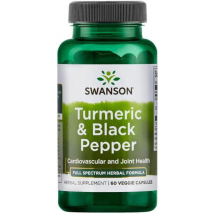 Swanson Cúrcuma & Pimienta Negra 60 Cápsulas Vegetales