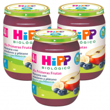 Bocal HiPP Pomme, Myrtille et Banane Bio +4m 3x190 gr