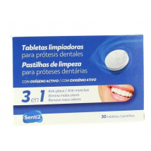 Senti-2 Tabletas Limpiadoras de Prótesis Dentales 30 unidades