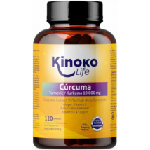 Kinoko Life Cúrcuma 95%, Jengibre, Pimienta Negra y Boswellia 120 Cápsulas