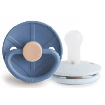 Bloco de chupetas Frigg Little Viking em silicone Ocean V./Powder B. +6m 2 unid.
