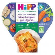 Hipp Bio Mon Dîner Bonne Nuit Assiette Petites Lasagnes aux Légumes +18m 260g - Pâtes -