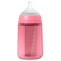 Biberon en silicone Suavinex Colour Essence Flow M Fuchsia +3m 240 ml