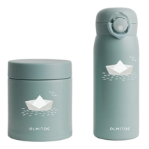 Olmitos Set Thermos Liquid 480 ml and Solid 550 ml Green Paper Boat