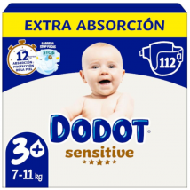 Dodot Pañales Sensitive T3+ (7-11 Kg) 112 uds