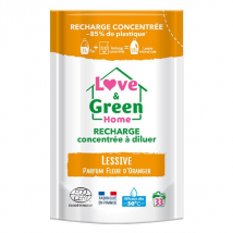 Love & Green Recharge concentrée à diluer de lessive Parfum Fleur d'oranger - 500 mL