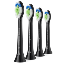 Conjunto de 4 peças de substituição para escova de dentes elétrica Philips Sonicare HX6064/88 Optimal White, cor preta.