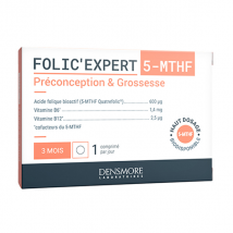 Densmore Folic'Expert - Préconception et Grossesse - Acide Folique 5-MTHF 600 μg - 3 mois