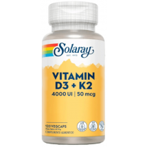 Solaray Vitamina D3 & K2 120 Cápsulas Vegetales
