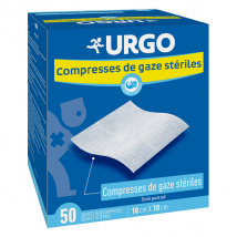 Urgo Soins Infirmiers Compresse de Gaze Stérile 10 x 10cm 50 sachets - Stérile, Absorbant -