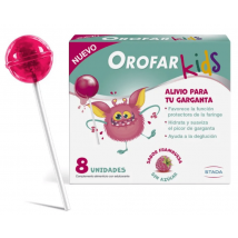 Lecca lecca OROFAR per bambini +3 anni Lampone 8 unità