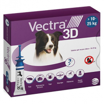 Vectra 3D solution spot-on pour chiens > 10–25 kg - 3 pipettes
