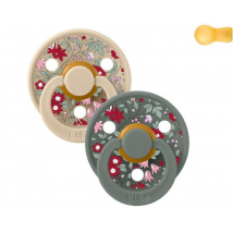 Bibs Chupetes Colour Round Liberty Chamomile Lawn/Pine Mix 6-12m 2 uds