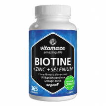 Vitamaze Biotine 10mg + Zinc + Sélénium 365 comprimés