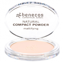 Benecos Poudre Compacte Fair Bio et Vegan- Effet Mat, Naturel et Poudré