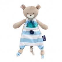 Chicco Accessoires Sucettes Attache-Sucette +0m Doudou Pocket Friend Bleu - Tissu -