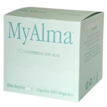MyAlma Compresas Super con Alas 100% Algodón Orgánico 12 uds