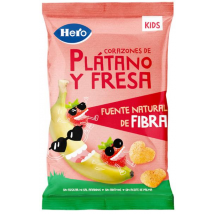 Hero Kids Snack Corazones Plátano y Fresa +36m 30 gr