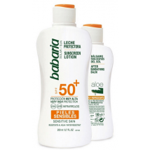 Babaria Leche Protector Solar Piel Sensible SPF50+ 200 ml + After Sun 100 ml
