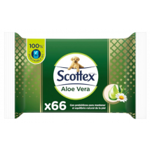 Scottex Papel Higiénico Húmedo Sensitive Aloe Vera 66 Uds