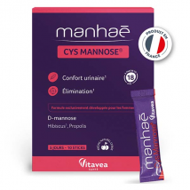 Manhaé Cys Mannose - Confort urinaire - Hibiscus, D-mannose - 10 sticks - 5 jours