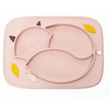 InnoGIO GIOfresh Fox Snack Plate Stick & Stay Plato Silicona +6m Rosa