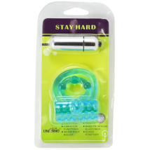 Anel duplo azul Nezend Stay Hard com bala vibratória