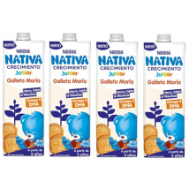 Nestlé Nativa Crecimiento Junior Galleta Maria +3 Años 4x1 L