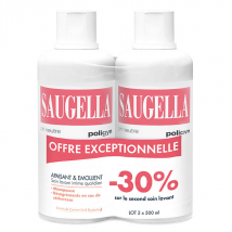 Saugella Poligyn Apaisant Emollient Soin lavant intime ménopause - 2x500ml