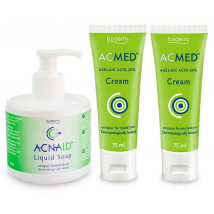 Boderm Acné Moderado Crema Acmed 2x75 ml + Jabón Líquido 300 ml