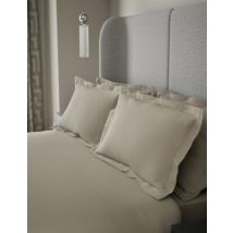 M&S X Kelly Hoppen Lot de 2 taies d'oreiller Oxford en coton satiné 500TC à bords - Taupe, Taupe
