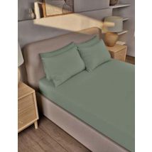 M&S Collection Drap-housse 100 % coton peigné à bonnets profonds - Dusty Green, Dusty Green