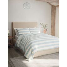 M&S Collection Parure de lit en lin mélangé à rayures - Blue Mix, Blue Mix