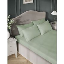 M&S Collection Drap plat en coton égyptien satiné avec une densité de tissage de 400 fils, Sage