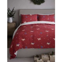M&S Collection Parure de lit en coton mélangé à motif chien - Red Mix, Red Mix