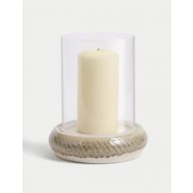 M&S Collection Porte-bougie tempête en céramique, effet goutte-à-goutte - Blanc, Blanc