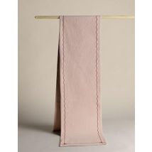 M&S Collection Chemin de table 100 % coton brodé - Rouge Assorti, Rouge Assorti