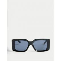 Womens M&S Collection Lunettes de soleil à monture rectangulaire épaisse - Noir, Noir