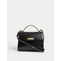 Womens M&S Collection Besace en similicuir - Noir, Noir