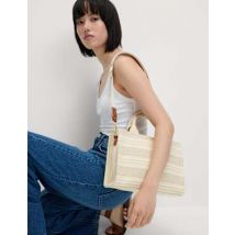 Womens M&S Collection Besace 100 % coton à rayures - Naturel Assorti, Naturel Assorti