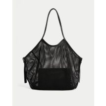 Womens M&S Collection Sac fourre-tout en maille - Noir, Noir
