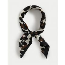 Womens M&S Collection Mouchoir 100 % coton avec imprimé animal - Naturel Assorti, Naturel Assorti