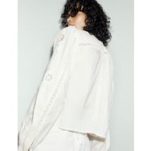 Womens M&S X SIENNA MILLER Blouse tendance 100 % coton à bordure en dentelle - Soft White, Soft White